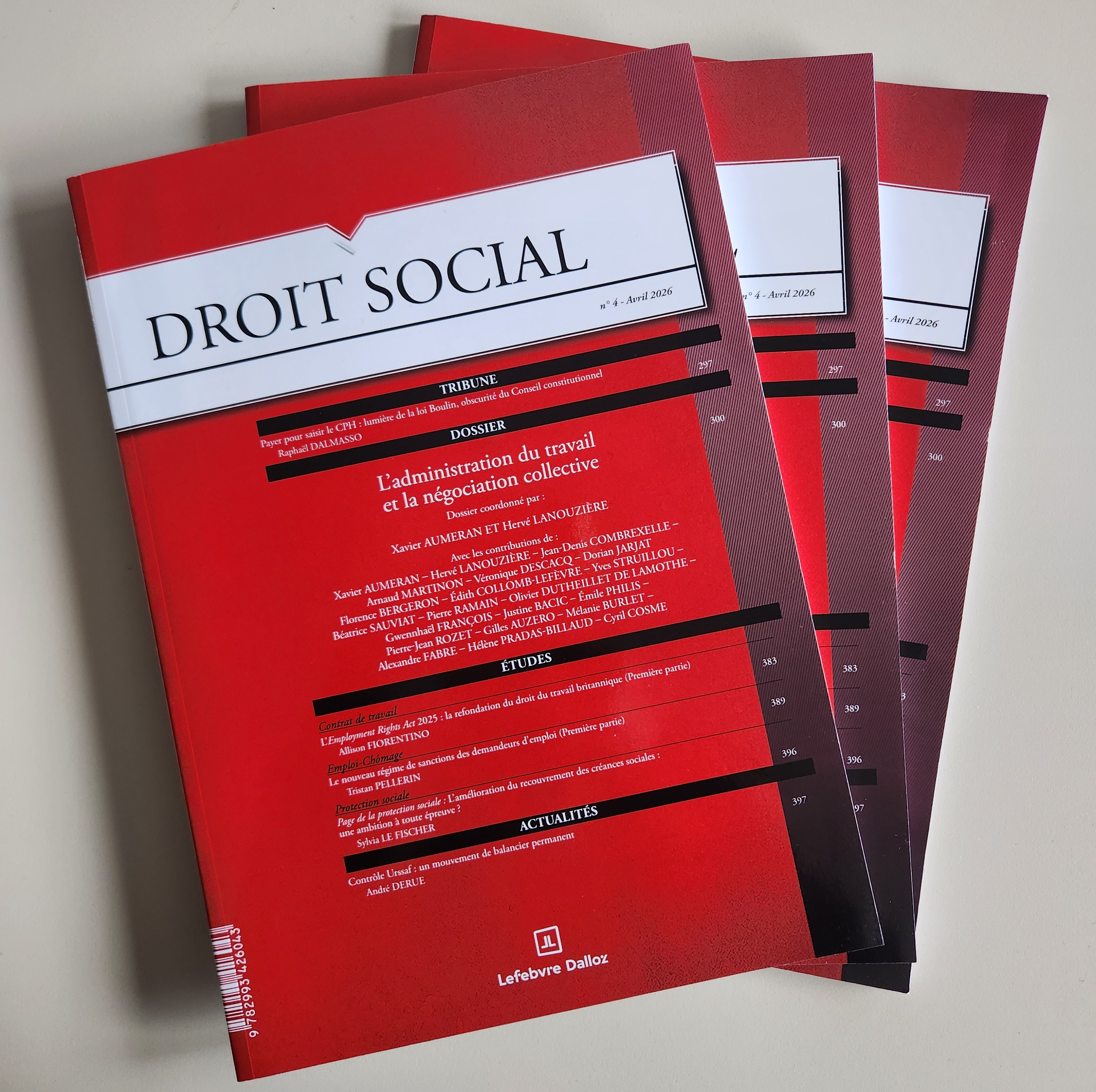 Une revue Droit social avril 2026