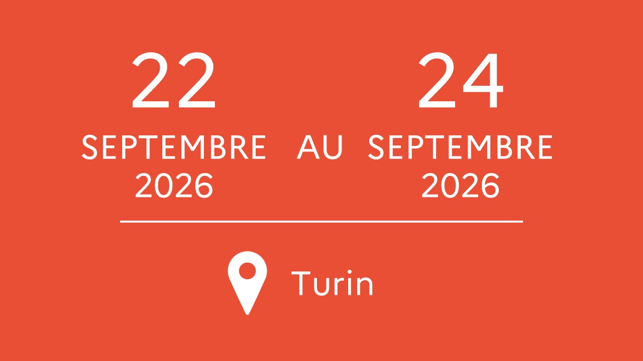 Université d'été du 22 au 24 septembre 2026 à Turin