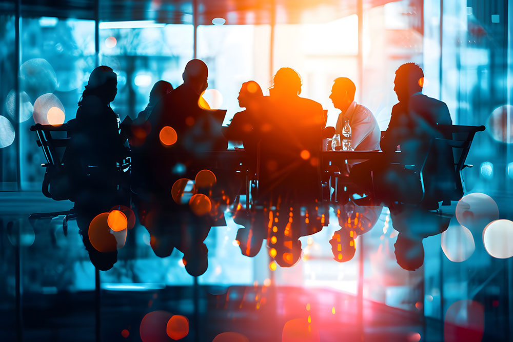 Illustration d'une réunion visant à mettre en lumière que les transformations numériques nécessite dialogue 